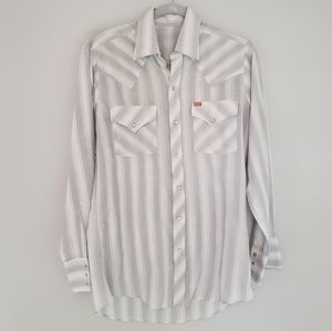 ELY Men's Western Striped Pearlsnap Button-up